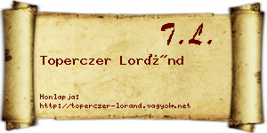 Toperczer Loránd névjegykártya