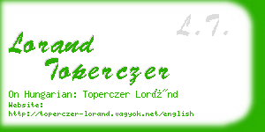 lorand toperczer business card